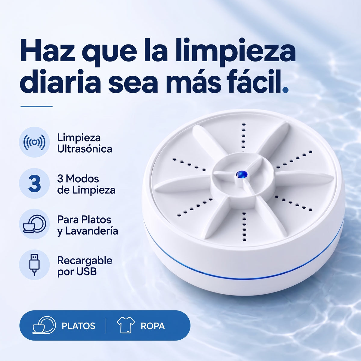Domora WashPro™ Mini Lavavajillas y Lavadora Ultrasónica Portátil Multifunción