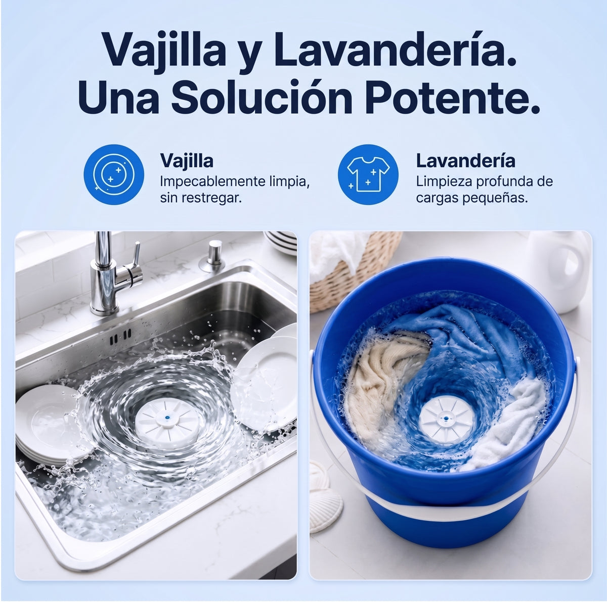 Domora WashPro™ Mini Lavavajillas y Lavadora Ultrasónica Portátil Multifunción